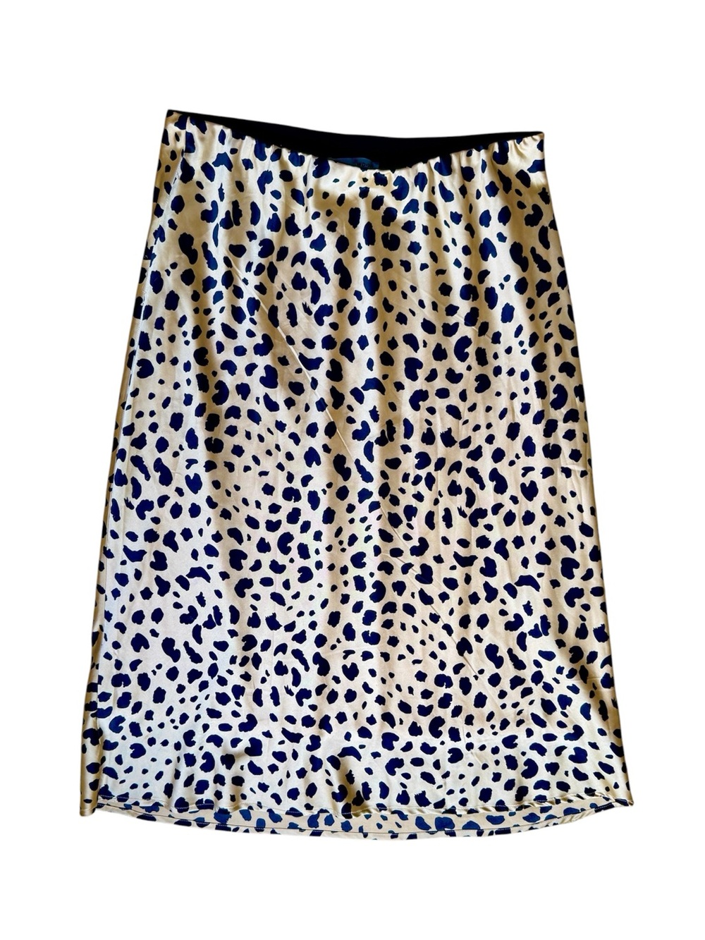WD.NY Cream Midi Skirt with Leopard Spots